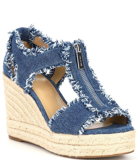 michael kors bella espadrilles gold wedge amazon|michael kors denim wedges.